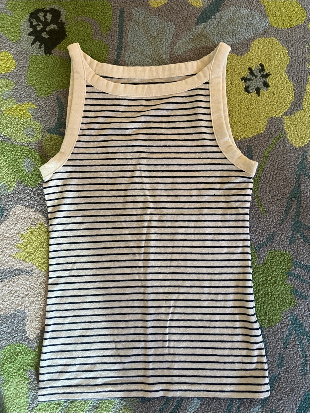 J.Crew Striped Tank Top White & Blue Size XXS